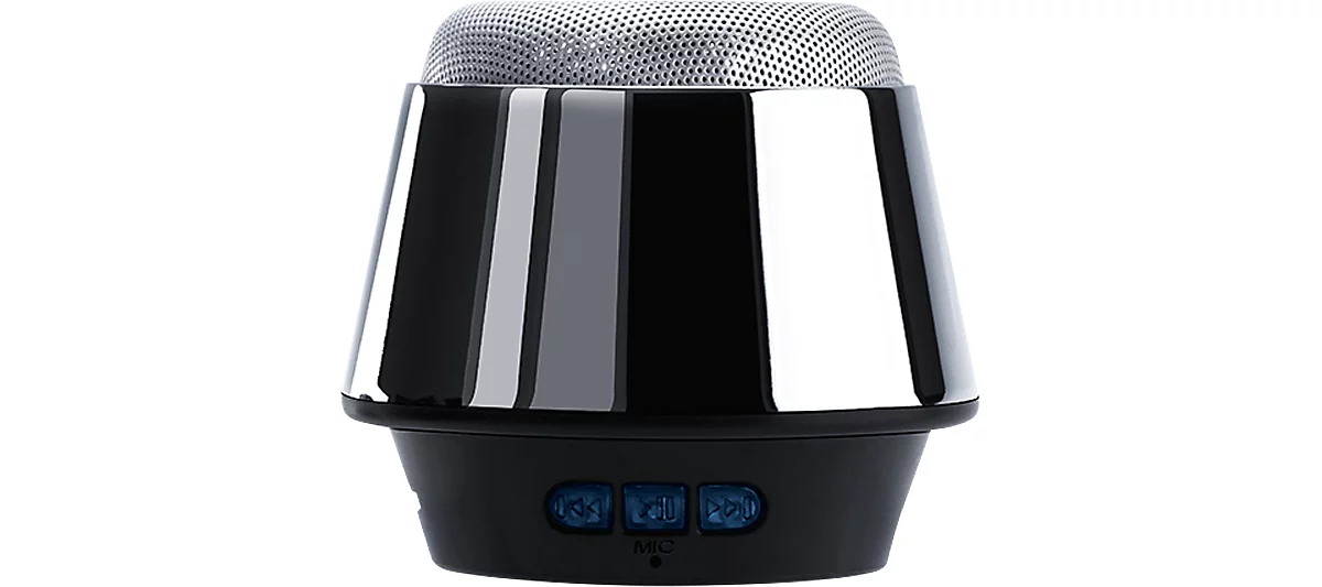 Bluetooth Lautsprecher Chrome, mit integriertem FM-Radio, Freisprechfunktion