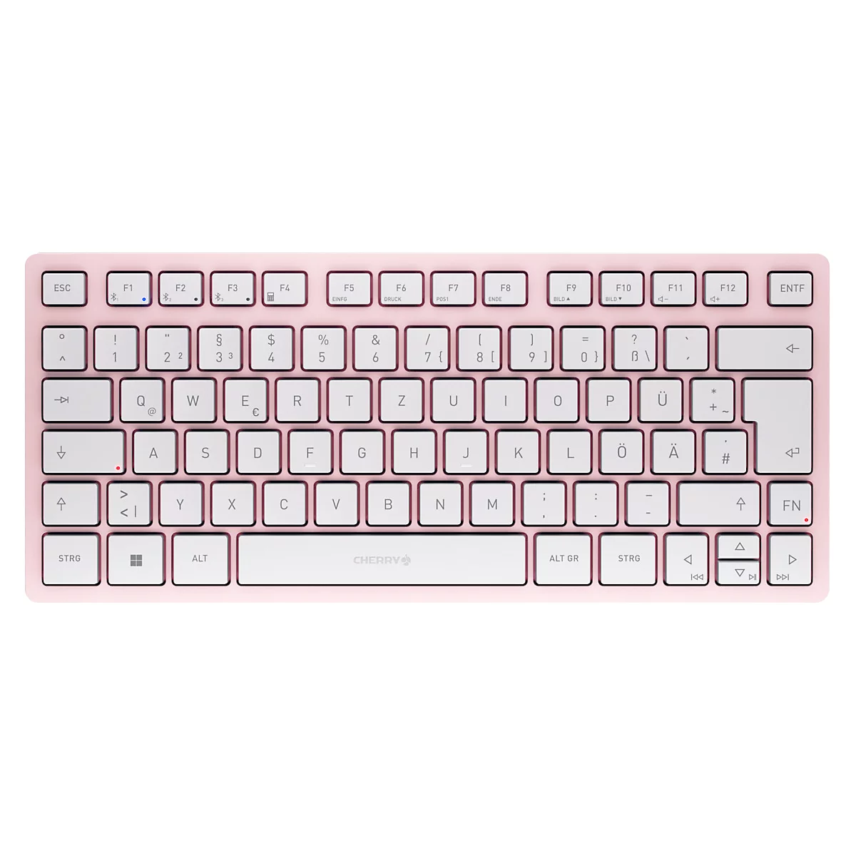Bluetooth Tastatur Cherry KW 7100 Mini BT Cherry Blossom, QWERTZ, Multi-Device, kompaktes Format, inkl. Transporttasche