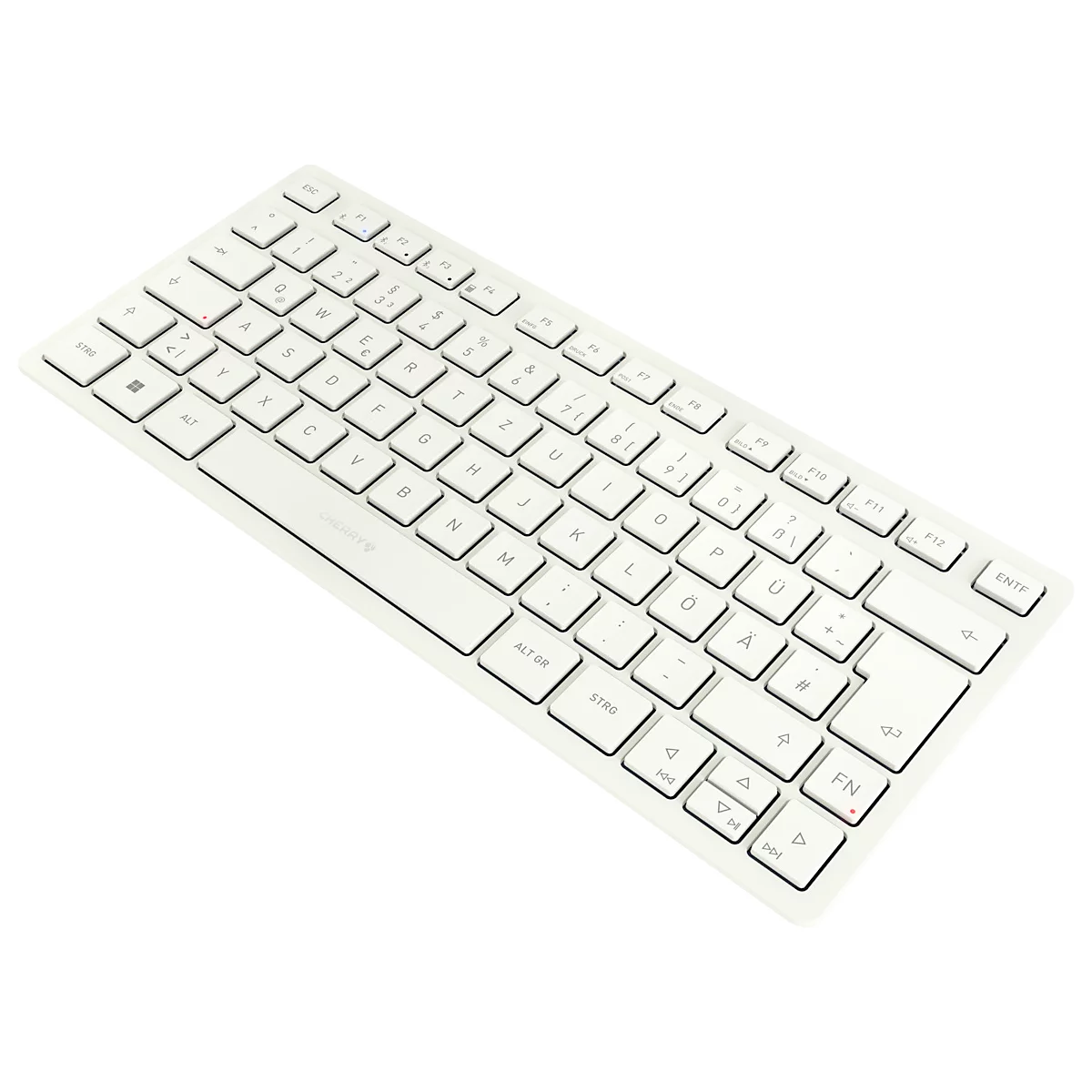 Bluetooth Tastatur Cherry KW 7100 Mini BT Milk White, Multi-Device, kompaktes Format, inkl. Transporttasche