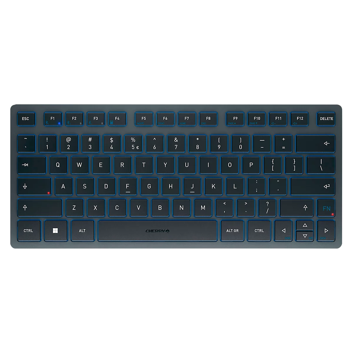 Bluetooth Tastatur Cherry KW 7100 Mini BT Slate Blue, QWERTZ, Multi-Device, kompaktes Format, inkl. Transporttasche