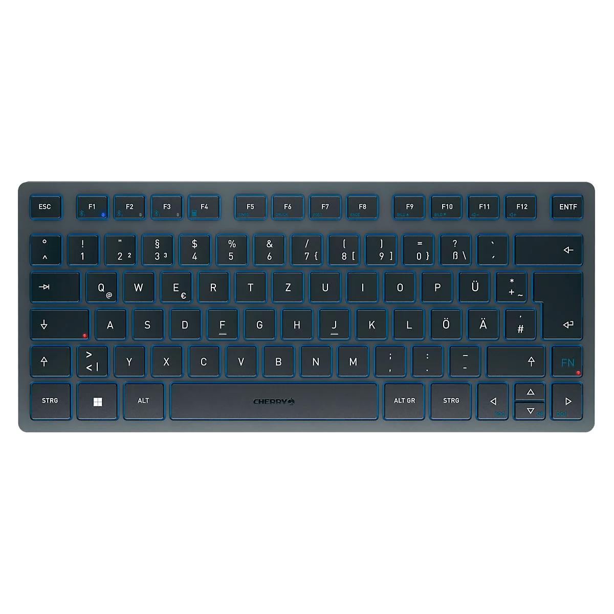 Bluetooth Tastatur Cherry KW 7100 Mini BT Slate Blue, QWERTZ, Multi-Device, kompaktes Format, inkl. Transporttasche
