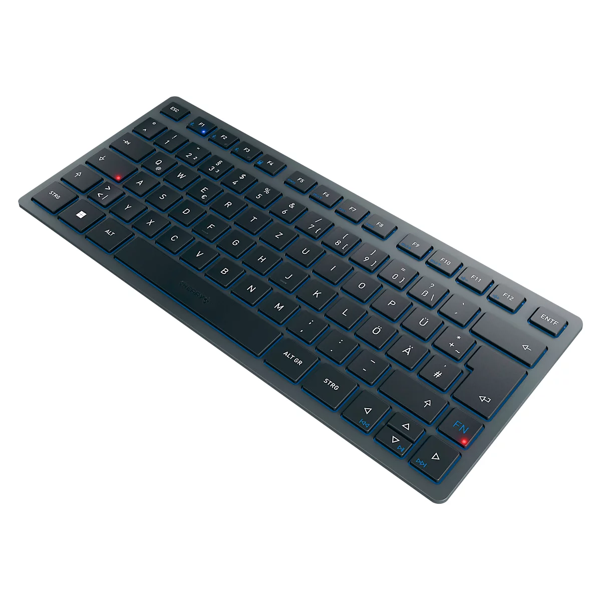 Bluetooth Tastatur Cherry KW 7100 Mini BT Slate Blue, QWERTZ, Multi-Device, kompaktes Format, inkl. Transporttasche