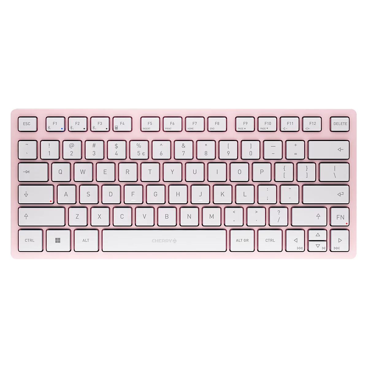 Bluetooth toetsenbord Cherry KW 7100 Mini BT Cherry Blossom, QWERTZ, multi-apparaat, compact formaat, incl. draagtas