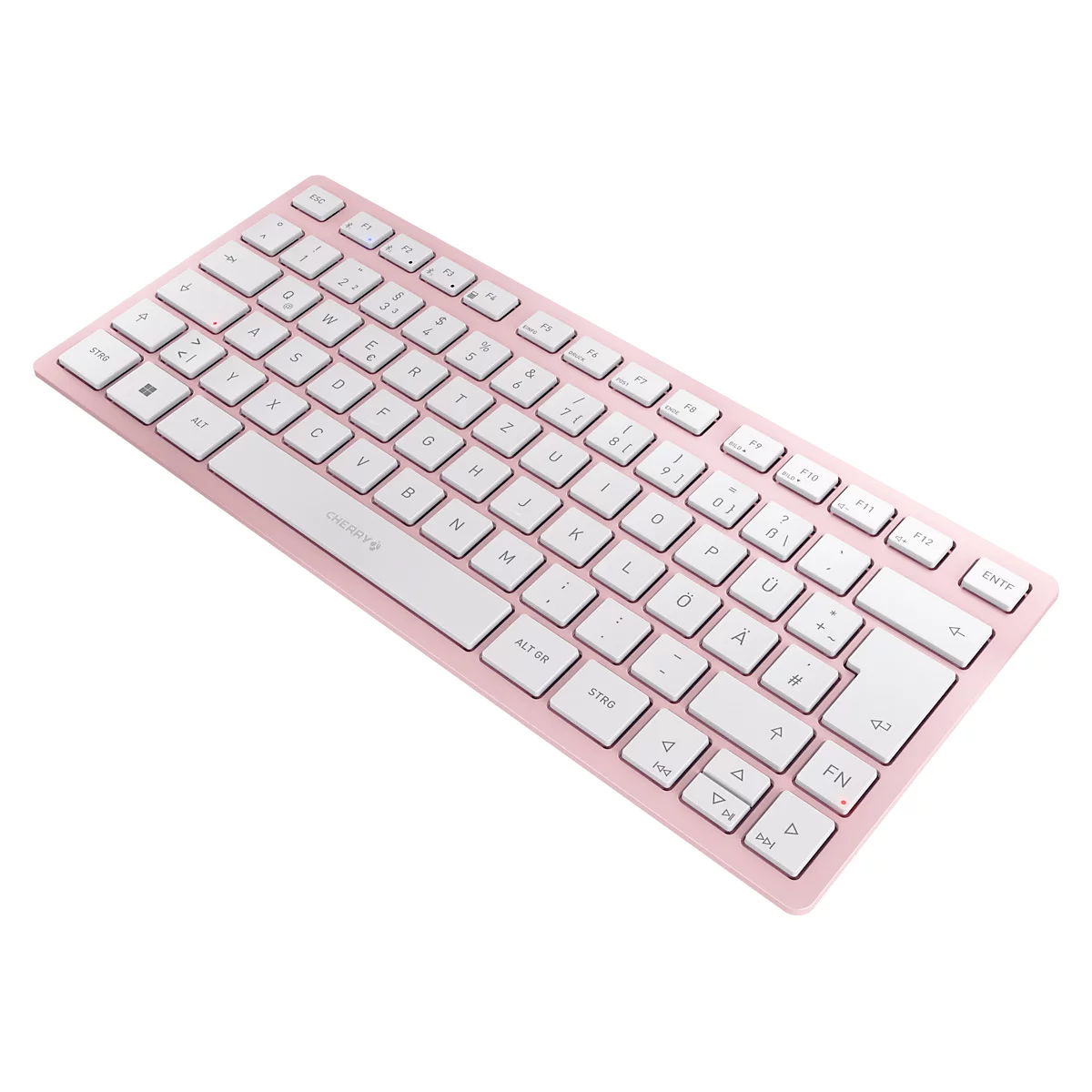 Bluetooth toetsenbord Cherry KW 7100 Mini BT Cherry Blossom, QWERTZ, multi-apparaat, compact formaat, incl. draagtas