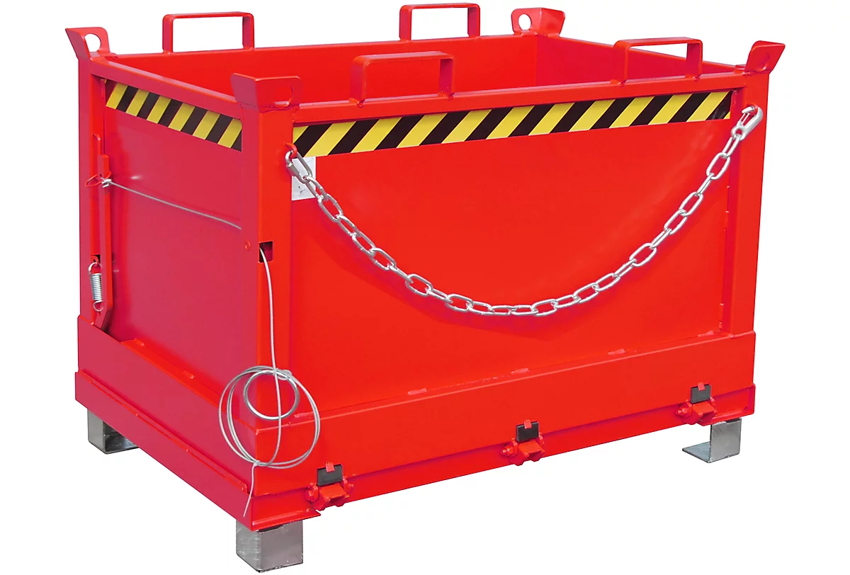 Bodemklepcontainer FB 500, L 800 x B 1200 x H 860 mm, rood