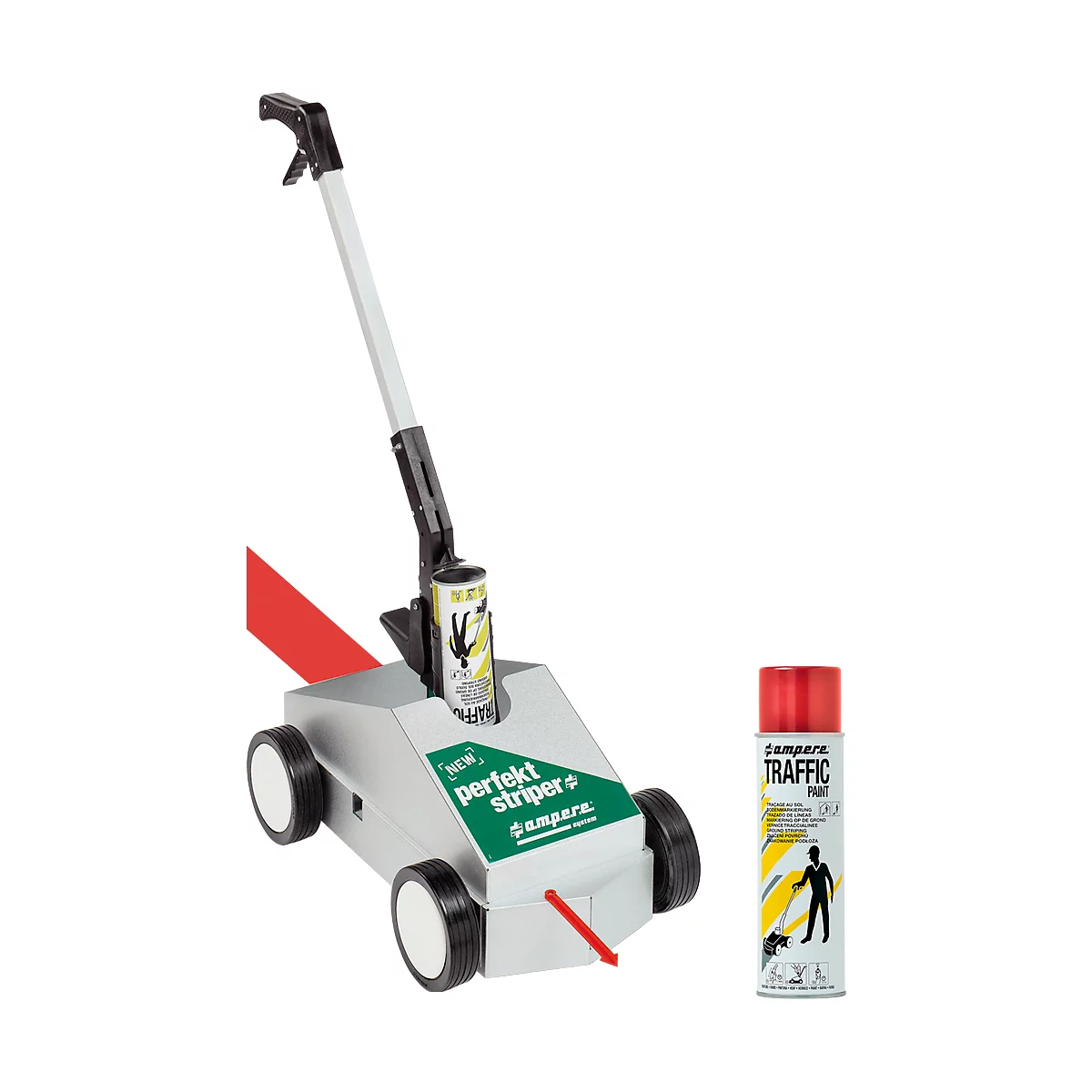 Bodemmarkering + markeringsverf, rood (RAL 3020)