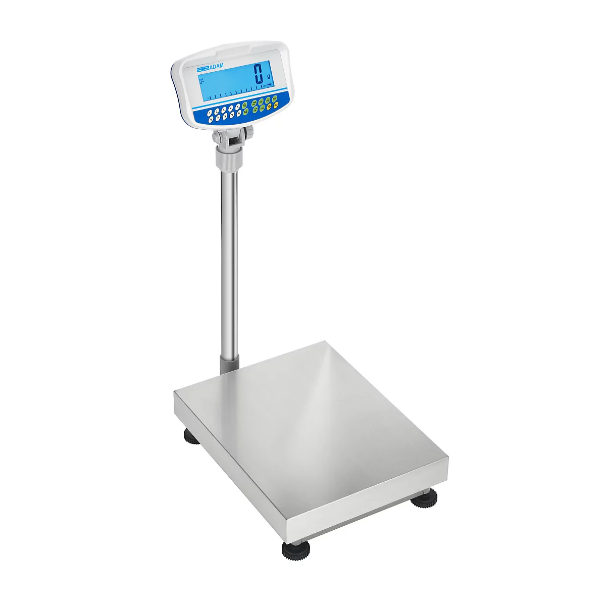 Digitale Waage mit Display und Plattform.