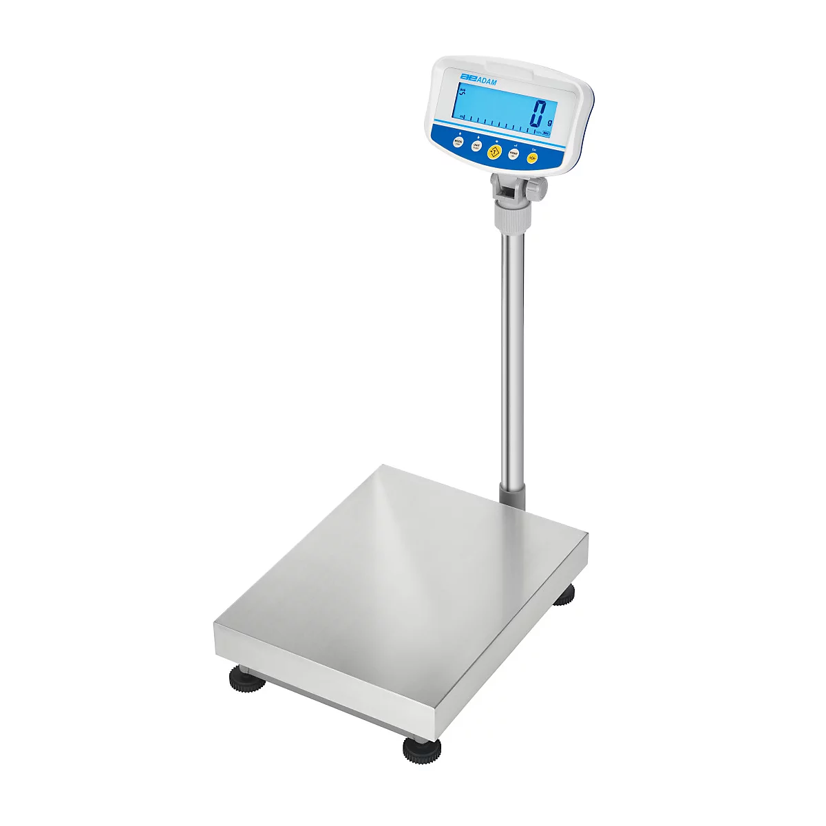 Industriewaage mit digitaler Anzeige, die 0 anzeigt.