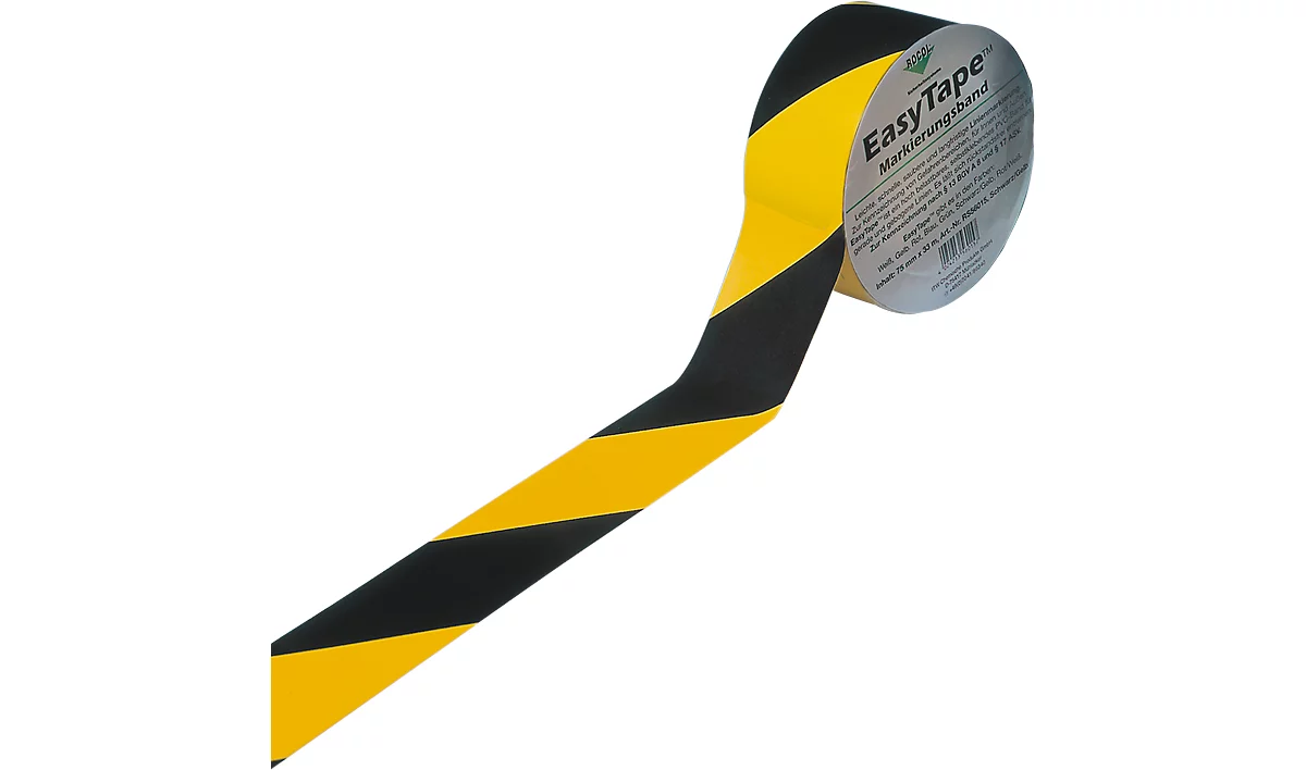 Bodenmarkierungsband, 50 mm breit, schwarz/gelb