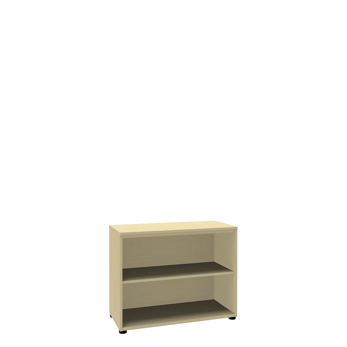 Boekenkast, 2 OH, fijne spaanplaat, B 1000 x D 450 x H 820 mm, ahorndecor