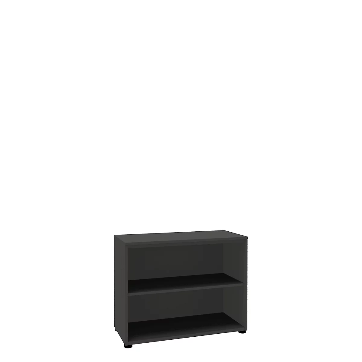 Boekenkast, 2 OH, fijne spaanplaat, B 1000 x D 450 x H 820 mm, grafiet