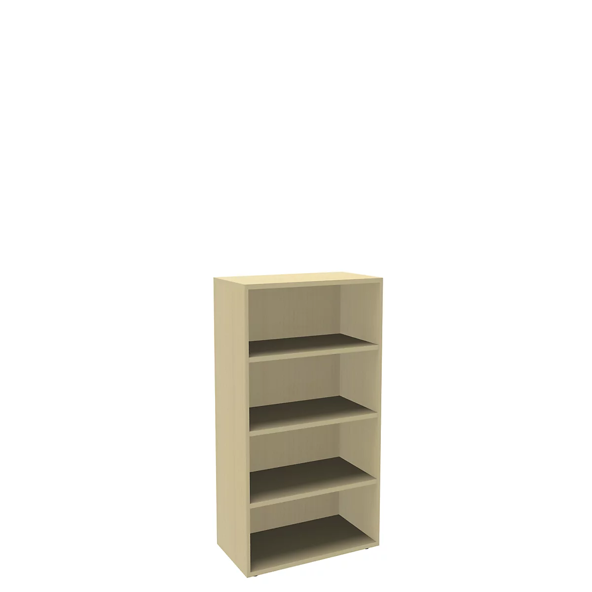 Boekenkast, 4 OH, fijne spaanplaat, B 800 x D 450 x H 1580 mm, ahorndecor