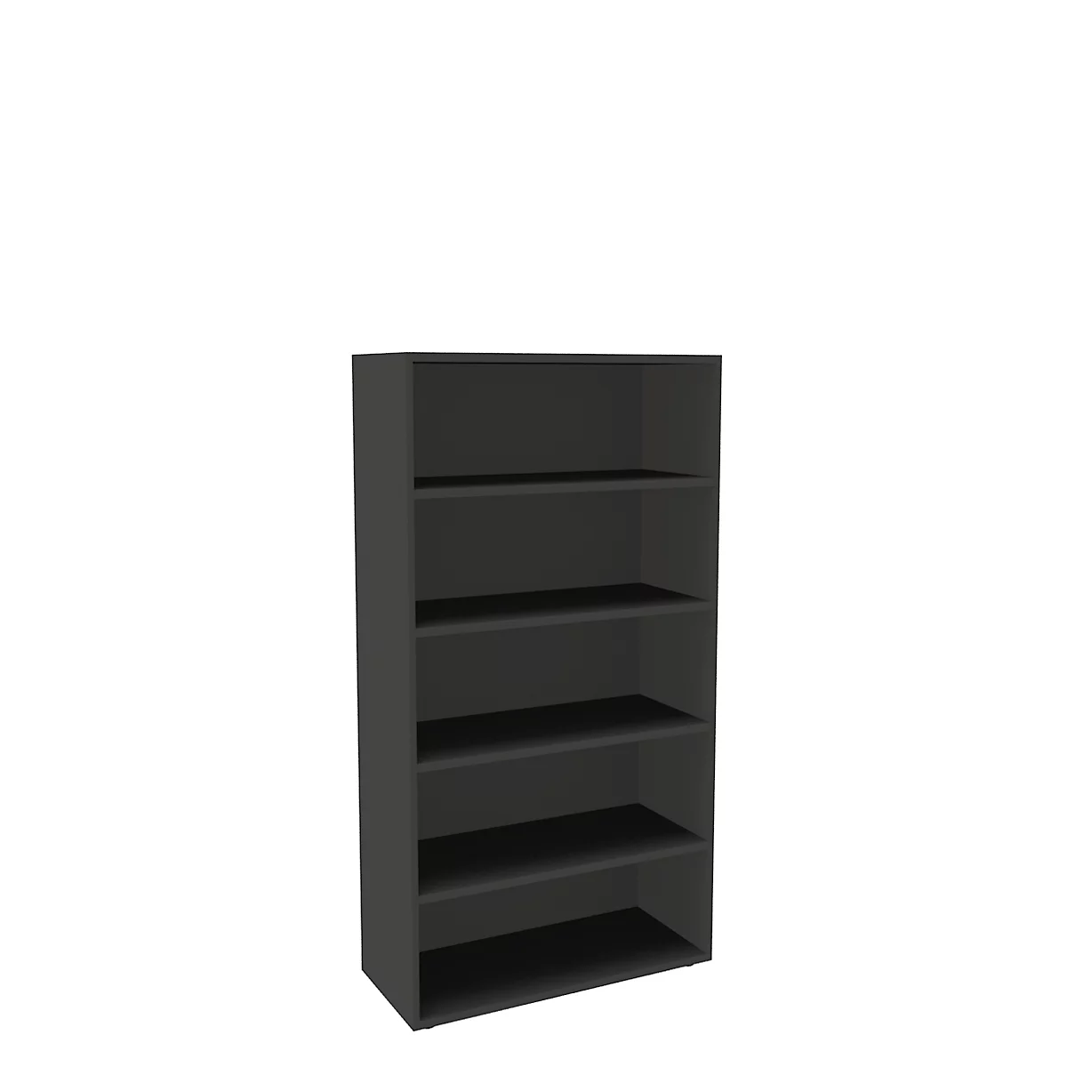 Boekenkast, 5 OH, fijne spaanplaat, B 1000 x D 450 x H 1930 mm, grafiet