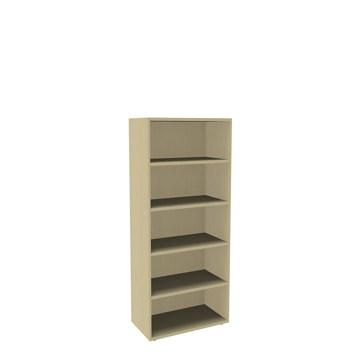 Boekenkast, 5 OH, fijne spaanplaat, B 800 x D 450 x H 1930 mm, ahorndecor