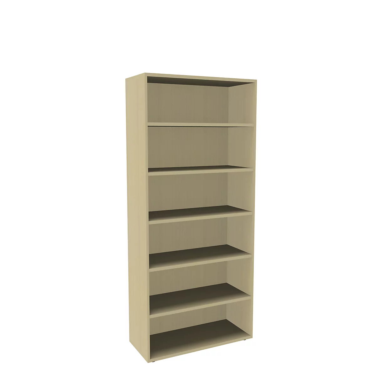 Boekenkast, 6 OH, fijne spaanplaat, B 1000 x D 450 x H 2300 mm, ahorndecor