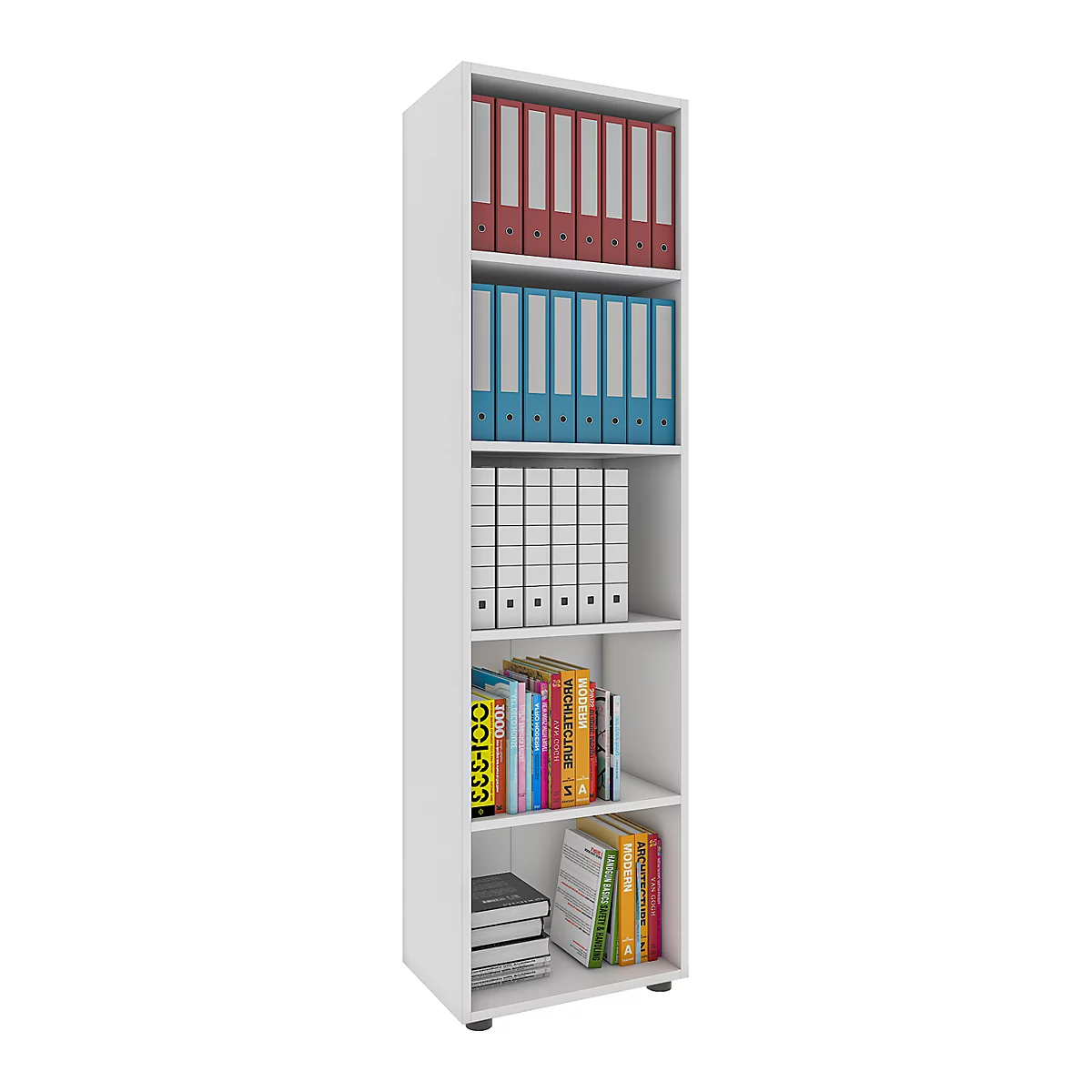 Boekenkast - hout - B 490 x D 320 x H 1780 mm - wit