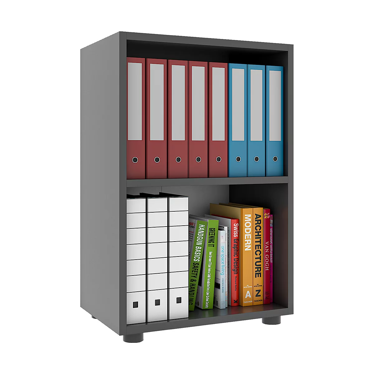 Boekenkast - hout - B 490 x D 320 x H 740 mm - antraciet
