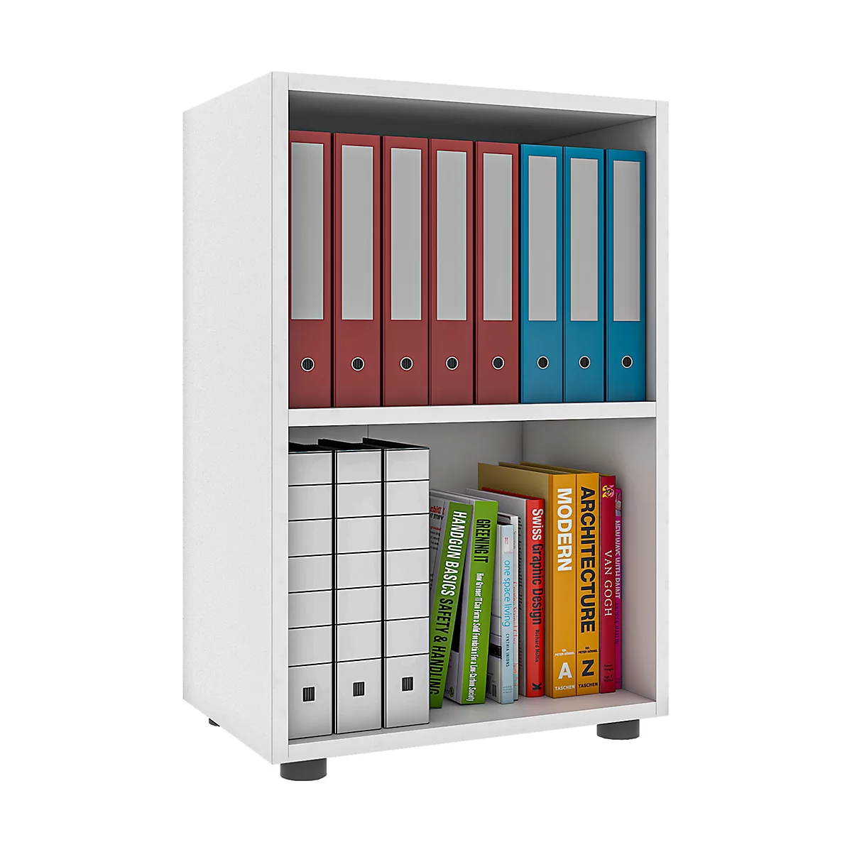 Boekenkast - hout - B 490 x D 320 x H 740 mm - wit