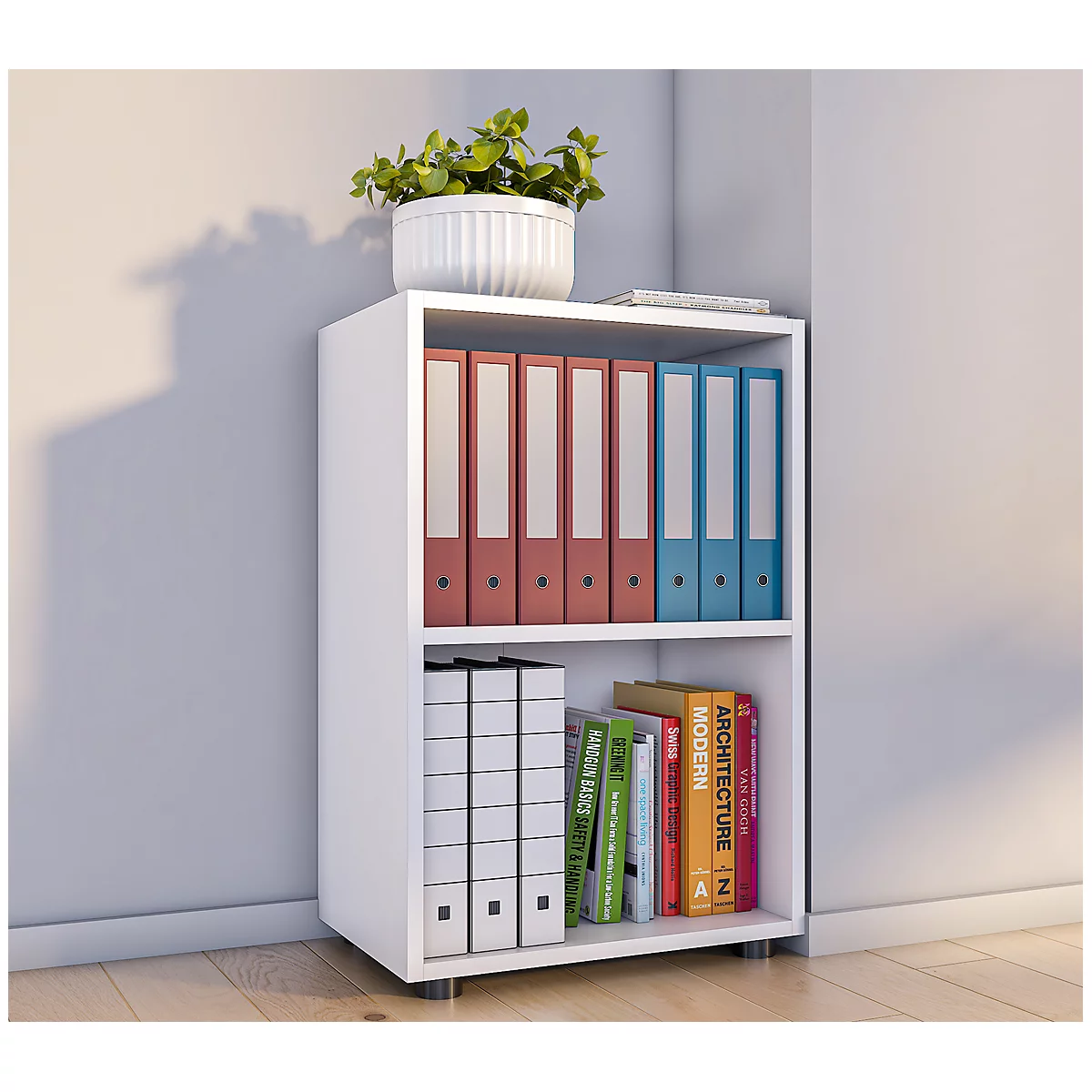 Boekenkast - hout - B 490 x D 320 x H 740 mm - wit