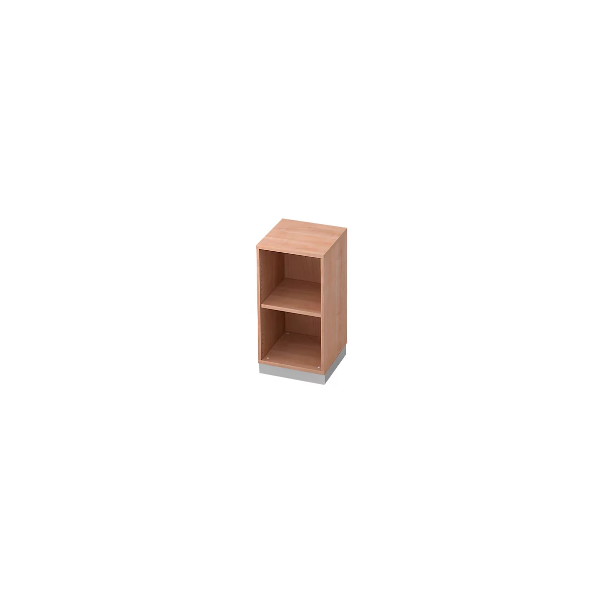Boekenkast, spaanplaat, B 400 x D 400 mm, 2 OH, notenhoutdecor