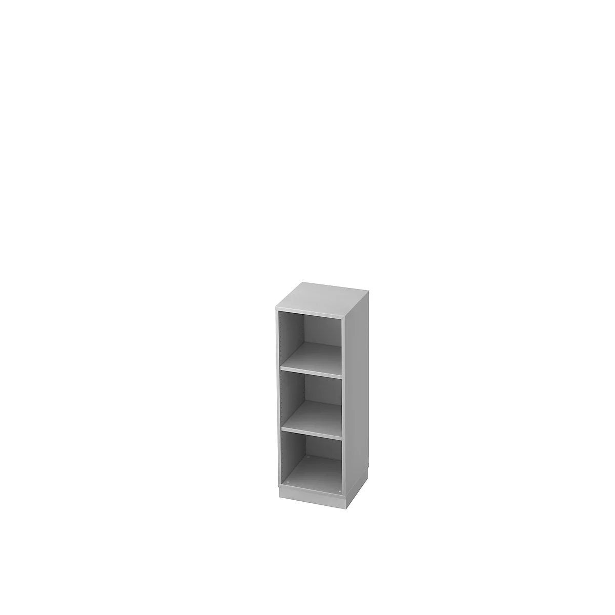 Boekenkast, spaanplaat, B 400 x D 400 mm, 3 OH, lichtgrijs