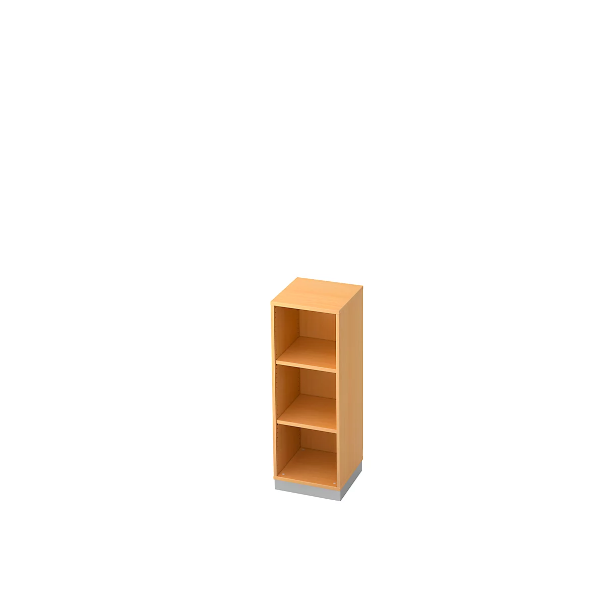 Boekenkast, spaanplaat, B 400 x D 400 mm, 3 OH, lichtgrijs