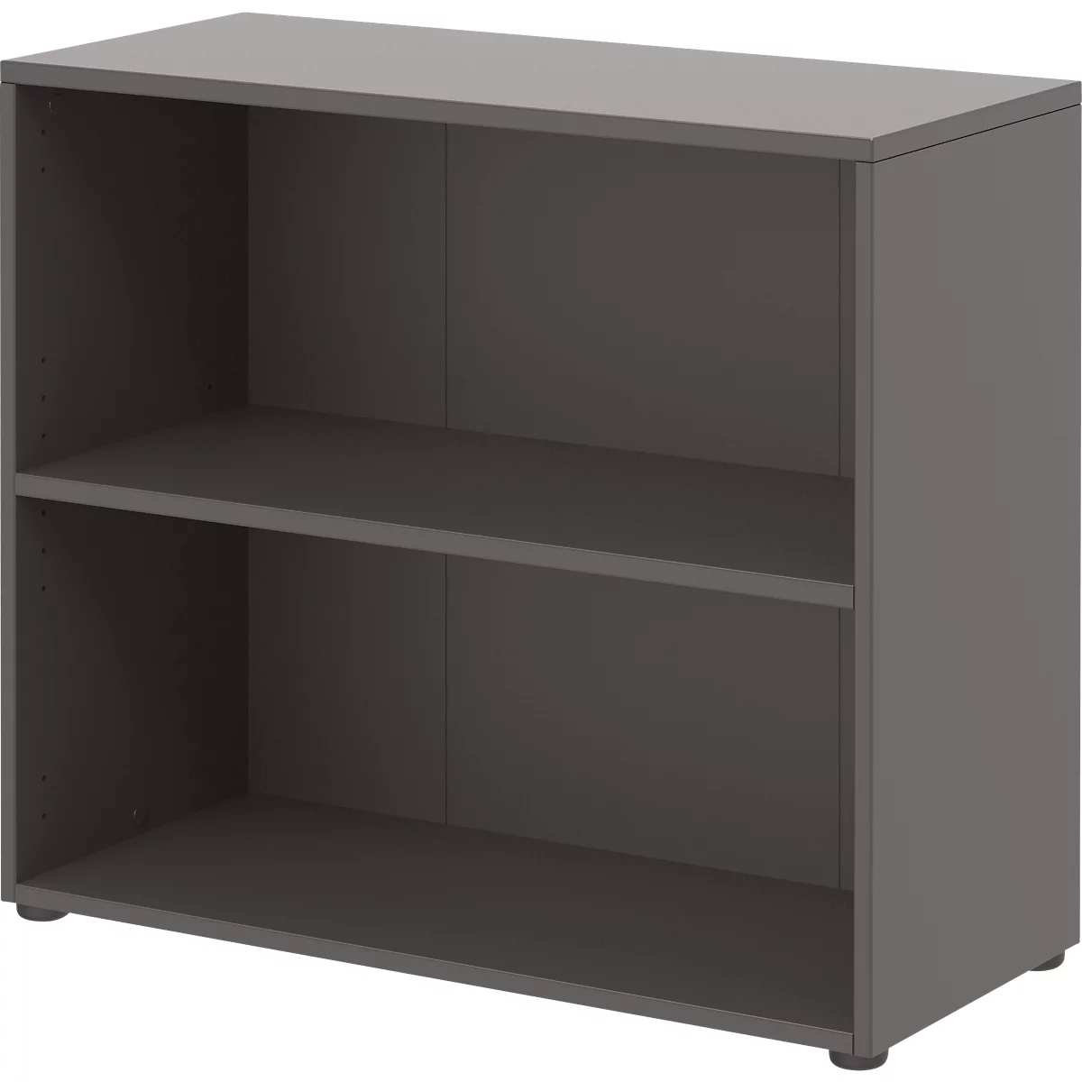 Boekenkast TEMPIO - van hout - B 800 x D 340 x H 720 mm - 2 OH - antraciet