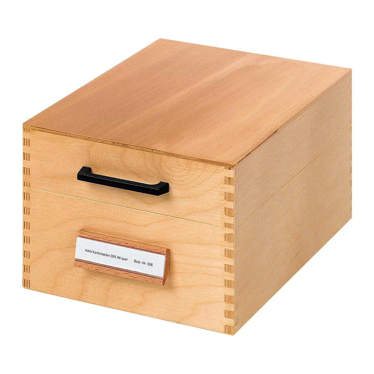 Boîte à fiches en bois HAN, format A6, 500-900 fiches