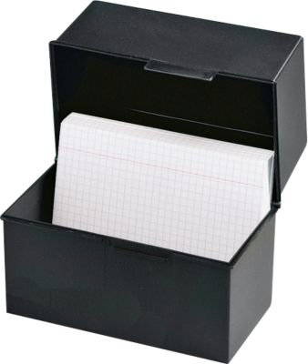Boîte à Fiches HAN Format DIN A5 - Capacité 450 Cartes, Charnière En Acier, Couleur Noire - Pour Classement Et Archivage