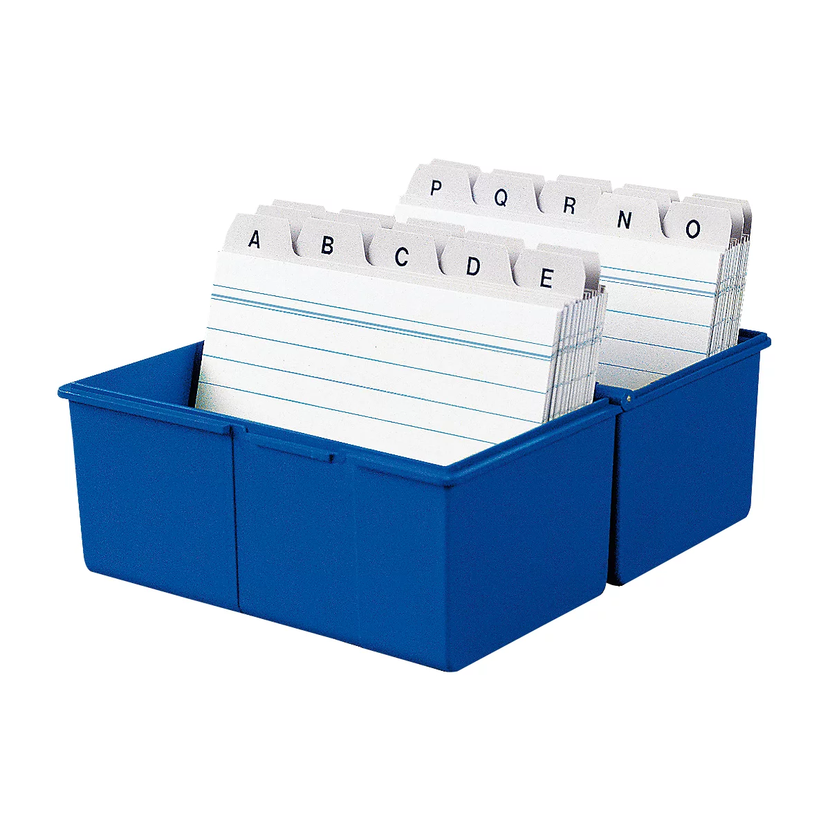 Boîte à fiches HAN, plastique, format A7 paysage, bleu