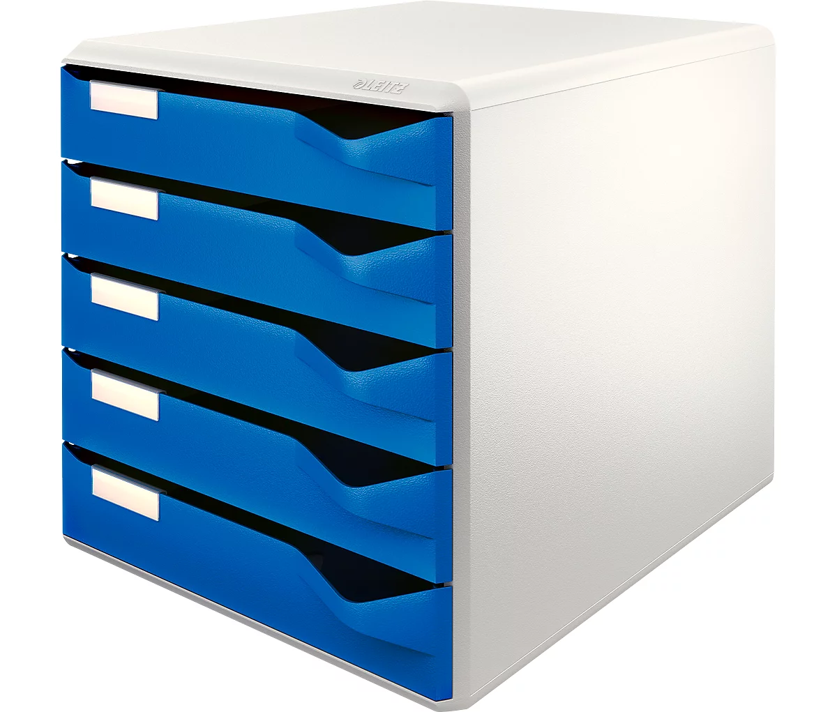 Boîte à tiroirs LEITZ®, 5 tiroirs, format A4, polystyrène, gris clair/bleu