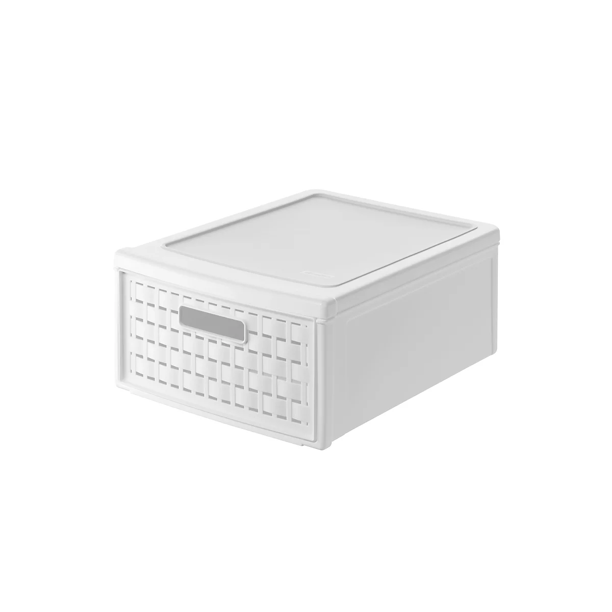 Boîte à tiroirs Rotho COUNTRY, volume 8,3 l, 1 tiroir amovible, empilable, L 350 x l 260 x H 145 mm, polypropylène, blanc