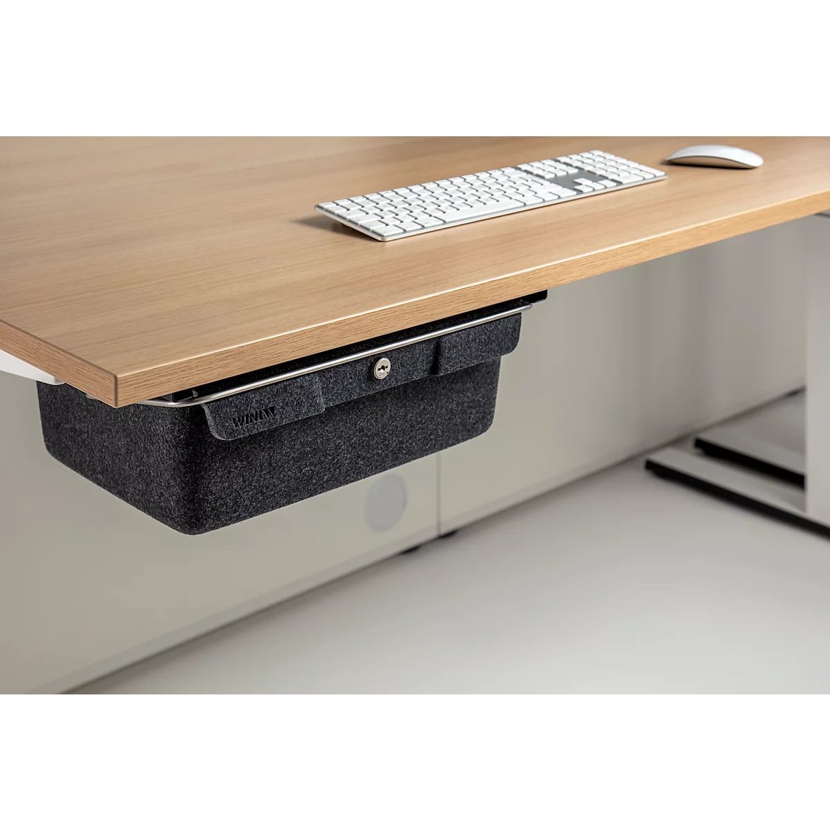 Boîte à ustensiles WINEA TOOLZ MyKit, compartimentage intérieur, serrure WINI, avec poignée, L 350 x P 247 x H 145 mm, gris