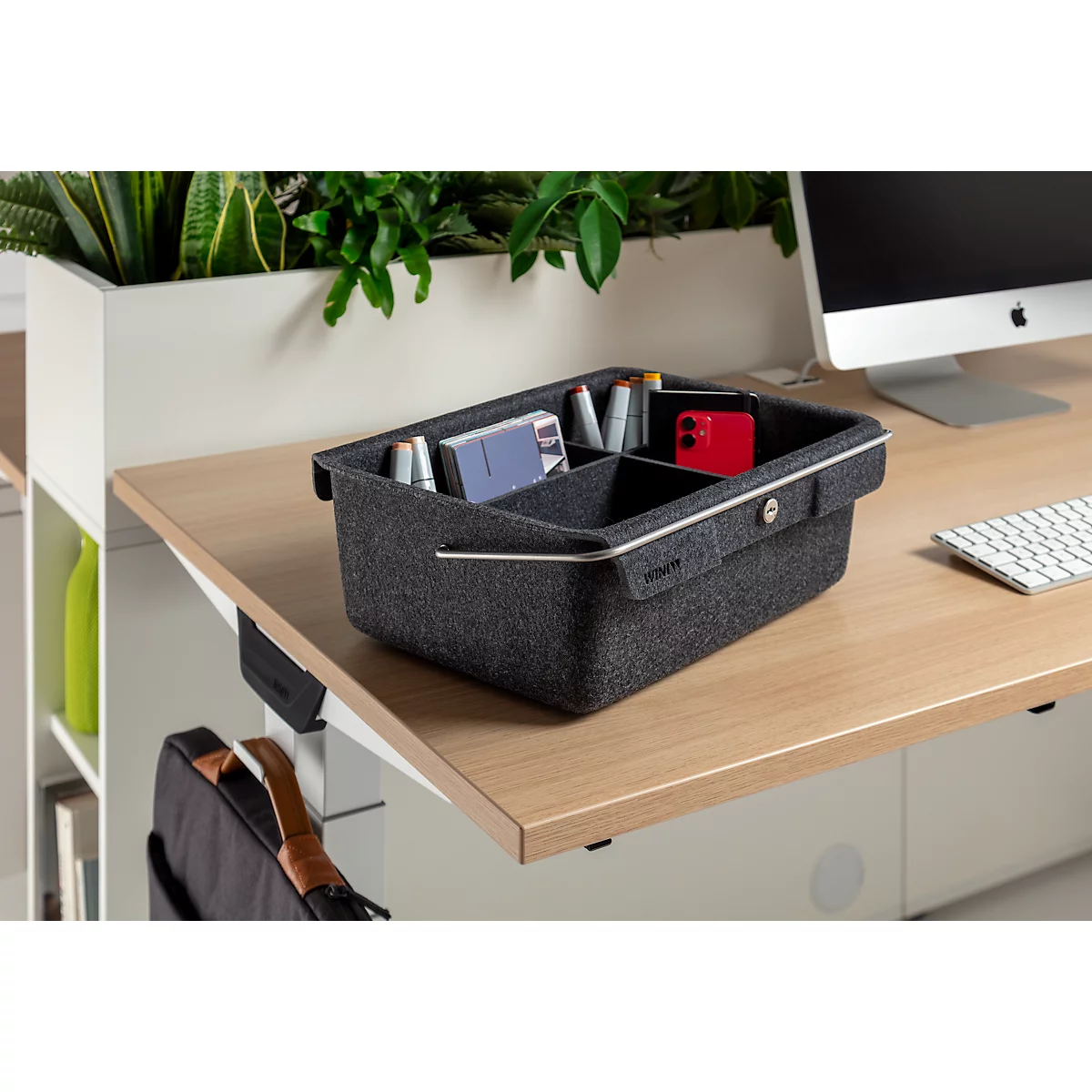 Boîte à ustensiles WINEA TOOLZ MyKit, compartimentage intérieur, serrure WINI, avec poignée, L 350 x P 247 x H 145 mm, gris