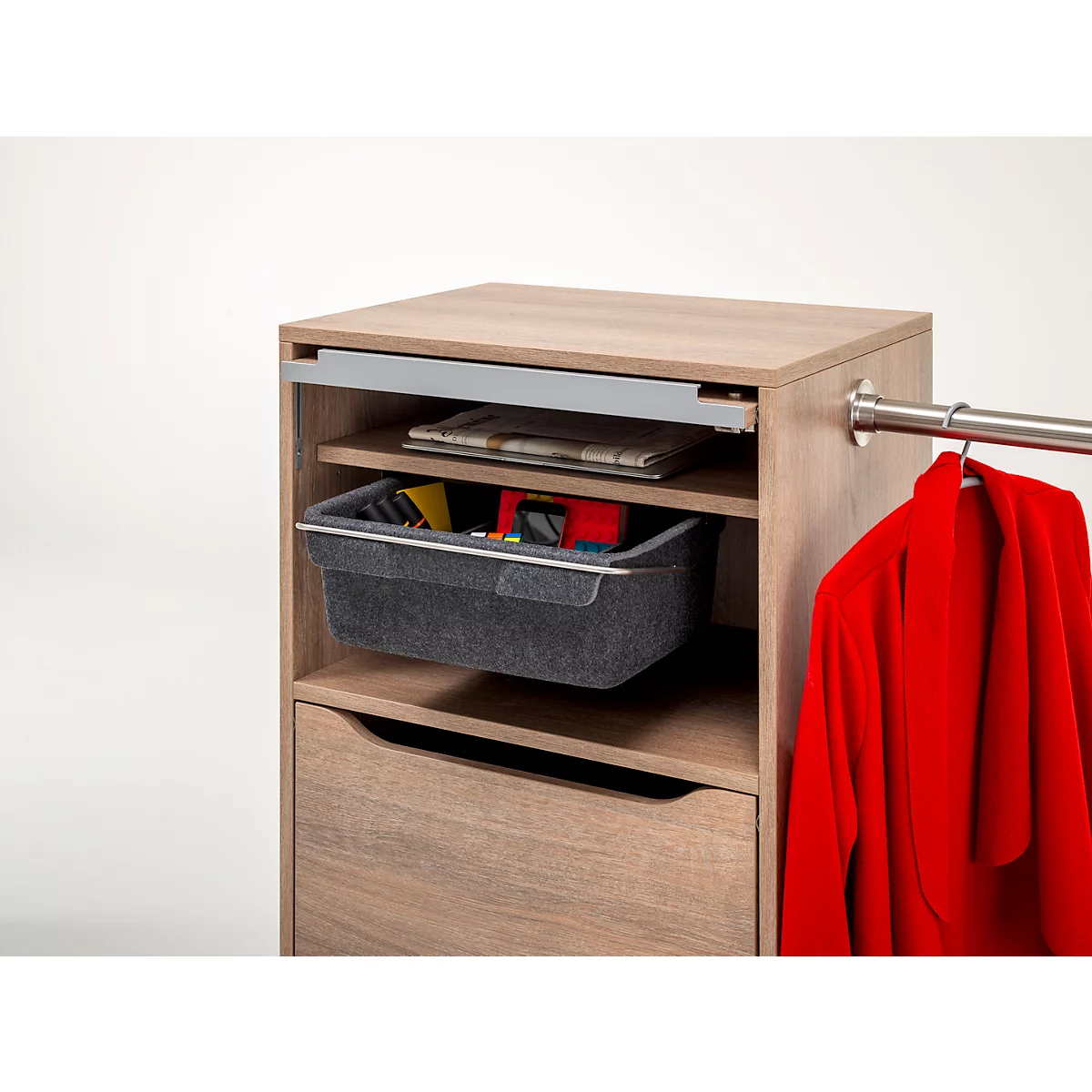 Boîte à ustensiles WINEA TOOLZ MyKit, compartimentage intérieur, serrure WINI, avec poignée, L 350 x P 247 x H 145 mm, gris