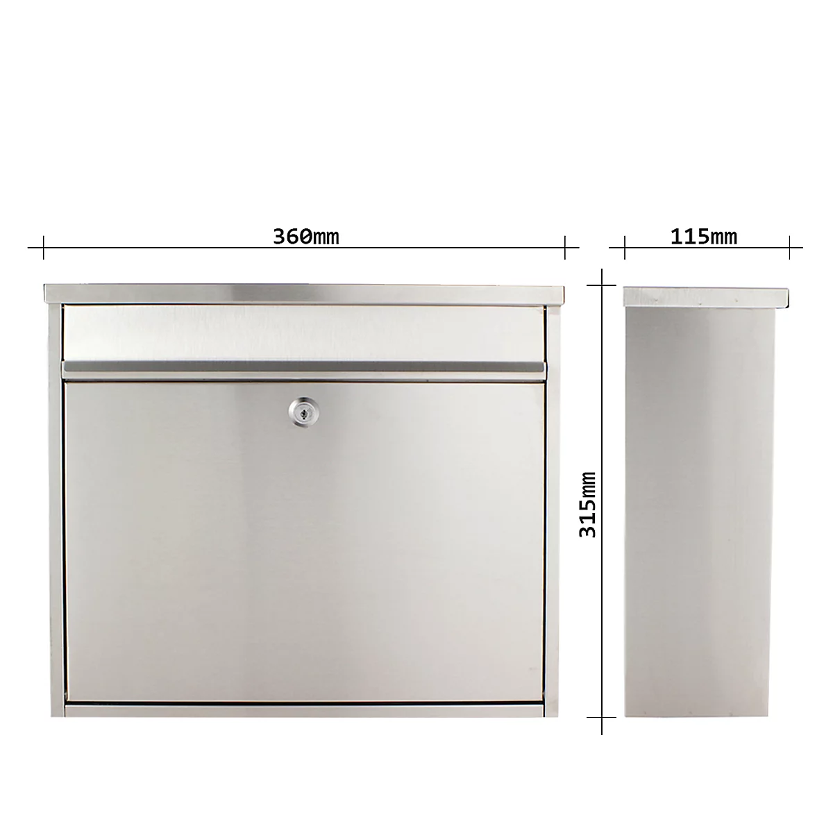 Boîte aux lettres en acier inoxydable Rottner highrise II acier inoxydable