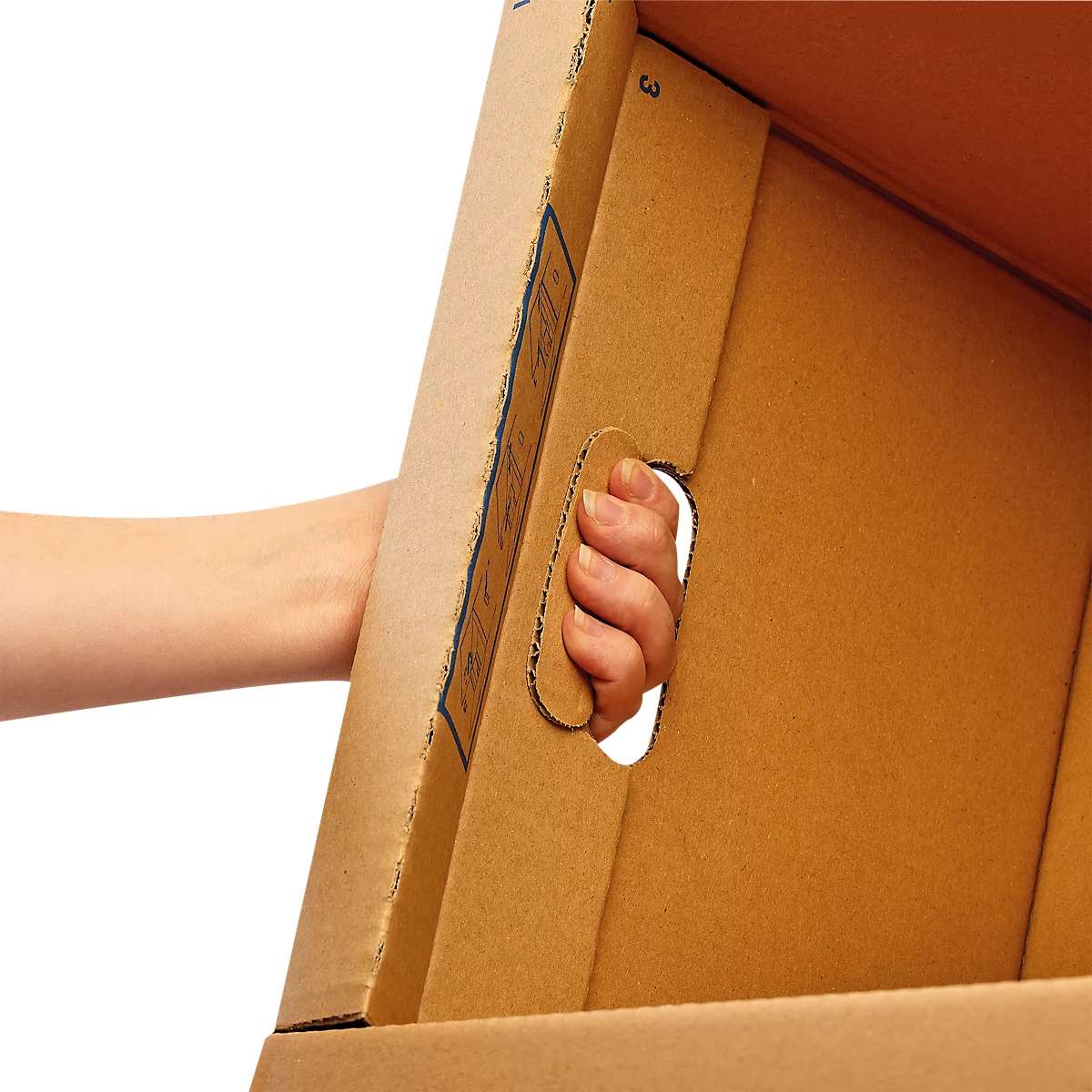 Boîte de déménagement SmoothMove FastFold Standard, carton ondulé en C, poignées, H 270 x L 320 x P 470 mm, 39 L, 10 pièces, marron
