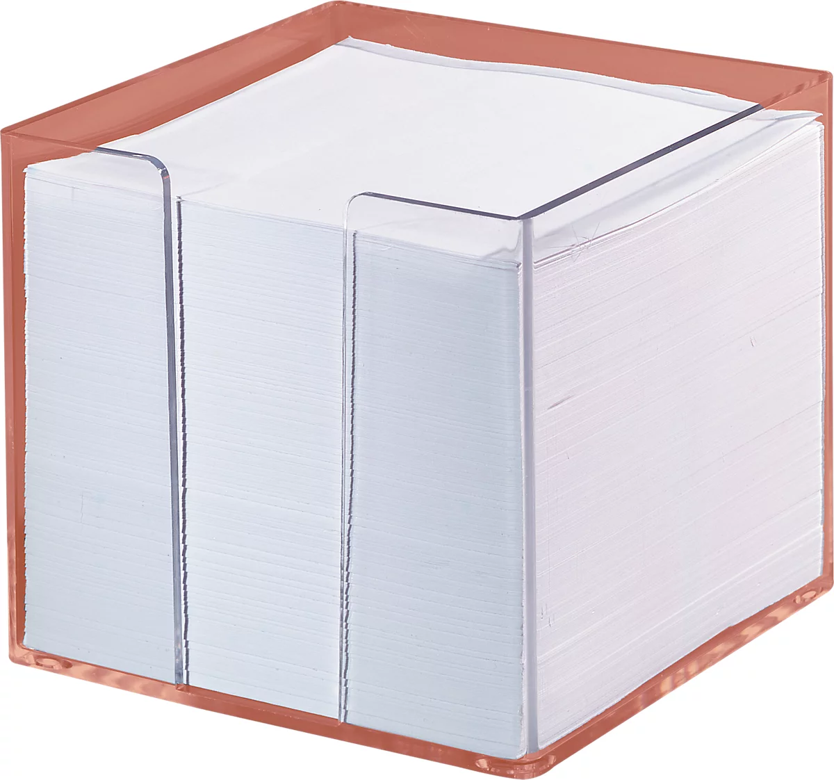 Boîte de notes, transparent, 95 x 95 x 95 mm, 700 feuilles, blanc
