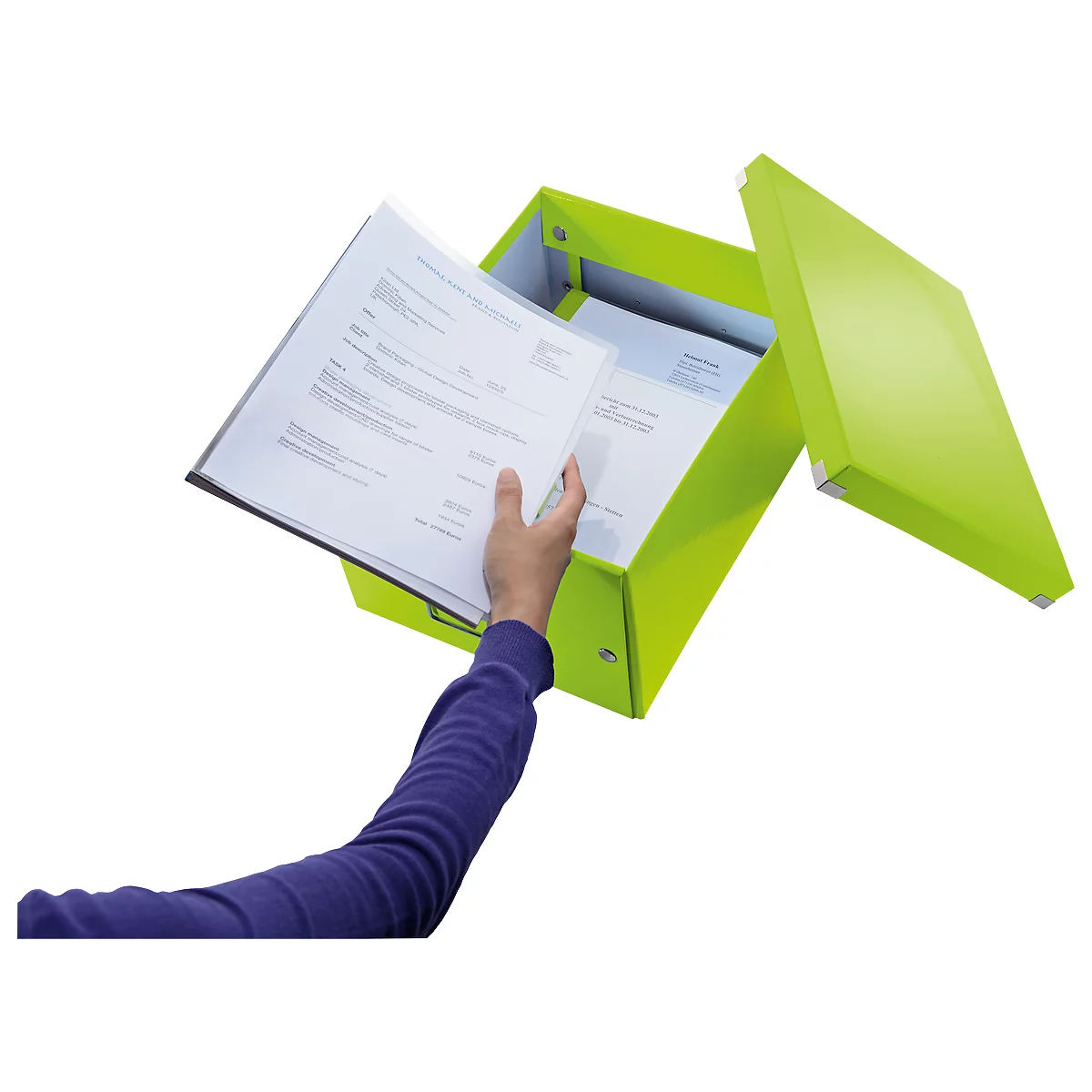 Boîte de rangement Click + Store Leitz®, en carton, pour format A3, vert