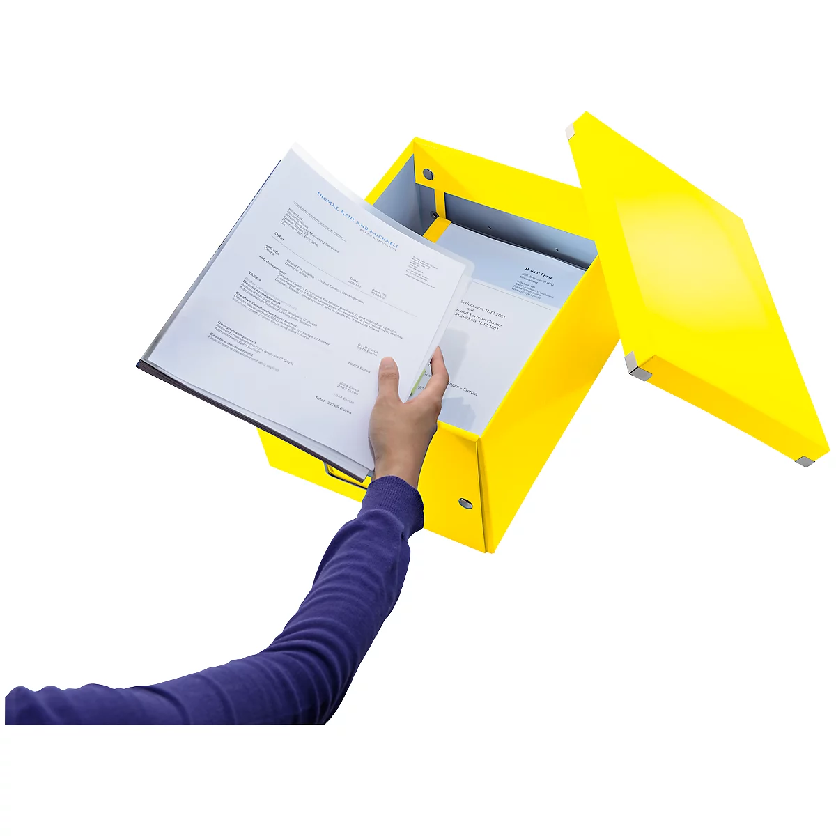 Boîte de rangement Click + Store Leitz®, en carton, pour format A4, jaune