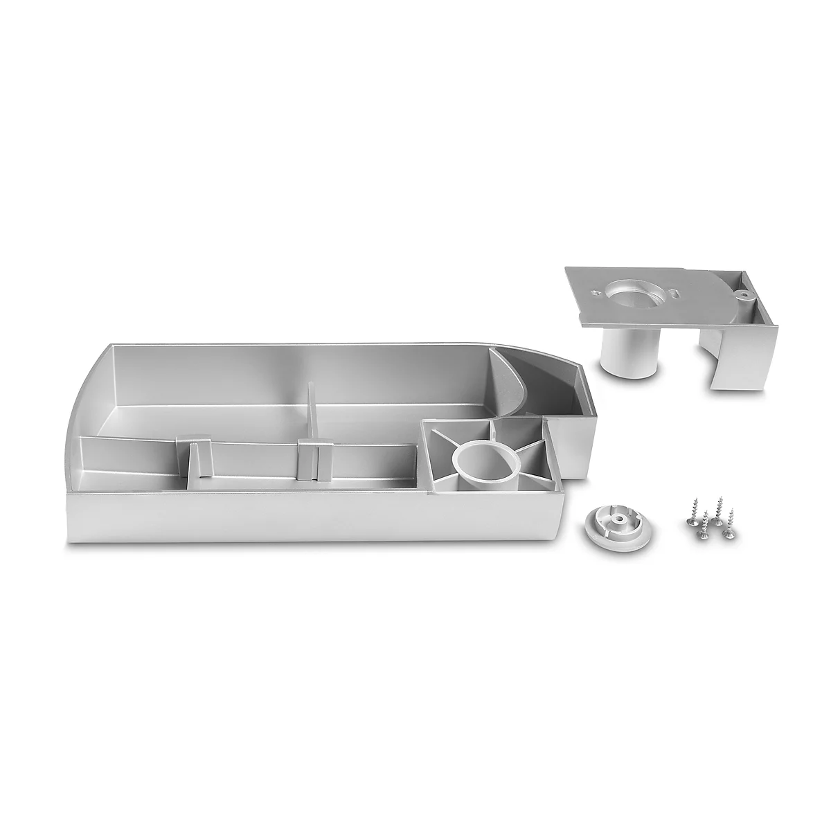 Boîte de rangement en sous-construction coupelle pivotante SWING, pivotant, alu blanc