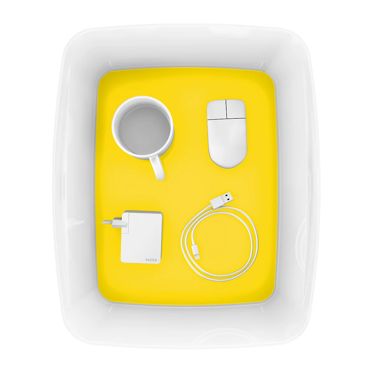 Boîte de rangement Leitz MyBox, DIN A4, pour les ustensiles, blanc/jaune
