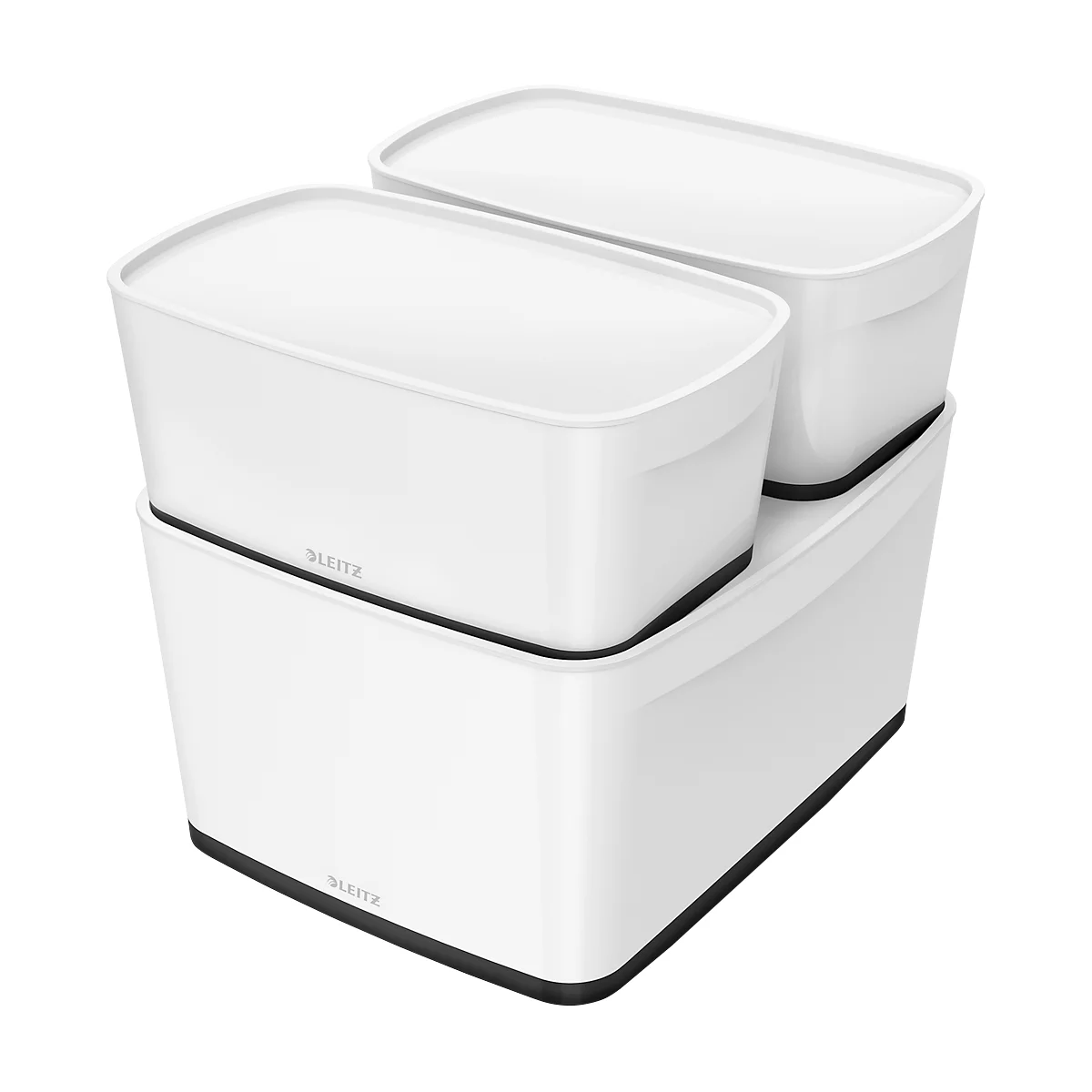 Boîte de rangement Leitz MyBox, DIN A4, pour les ustensiles, blanc/noir