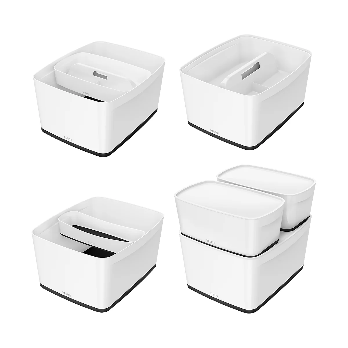 Boîte de rangement Leitz MyBox, DIN A4, pour les ustensiles, blanc/noir