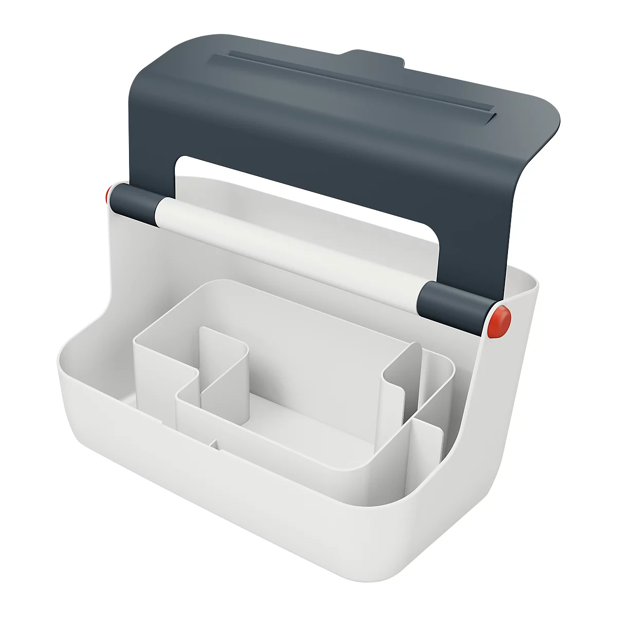 Boîte de rangement mobile Cosy Leitz®, poignée de transport et couvercle, jusqu'au format A4, gris