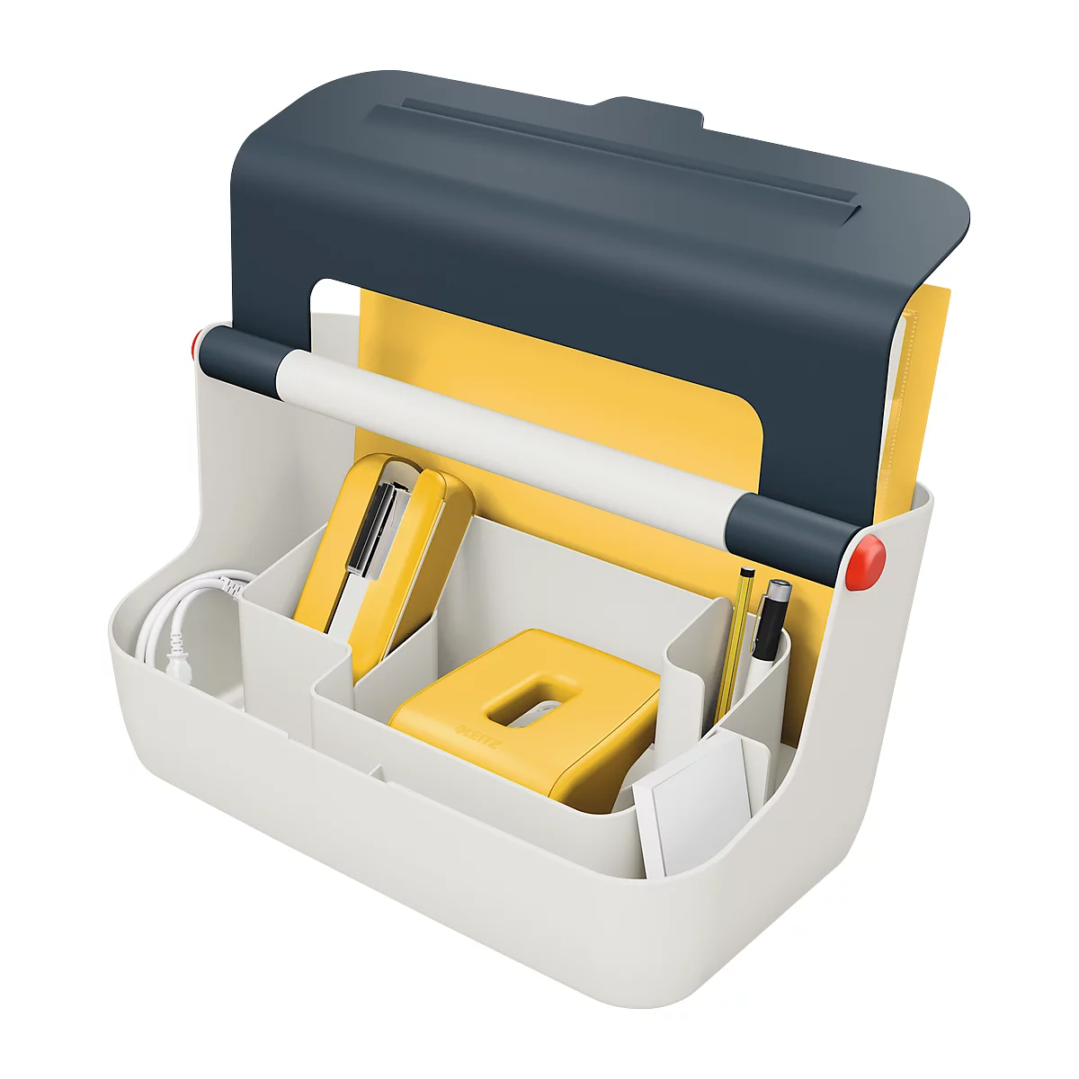Boîte de rangement mobile Cosy Leitz®, poignée de transport et couvercle, jusqu'au format A4, jaune