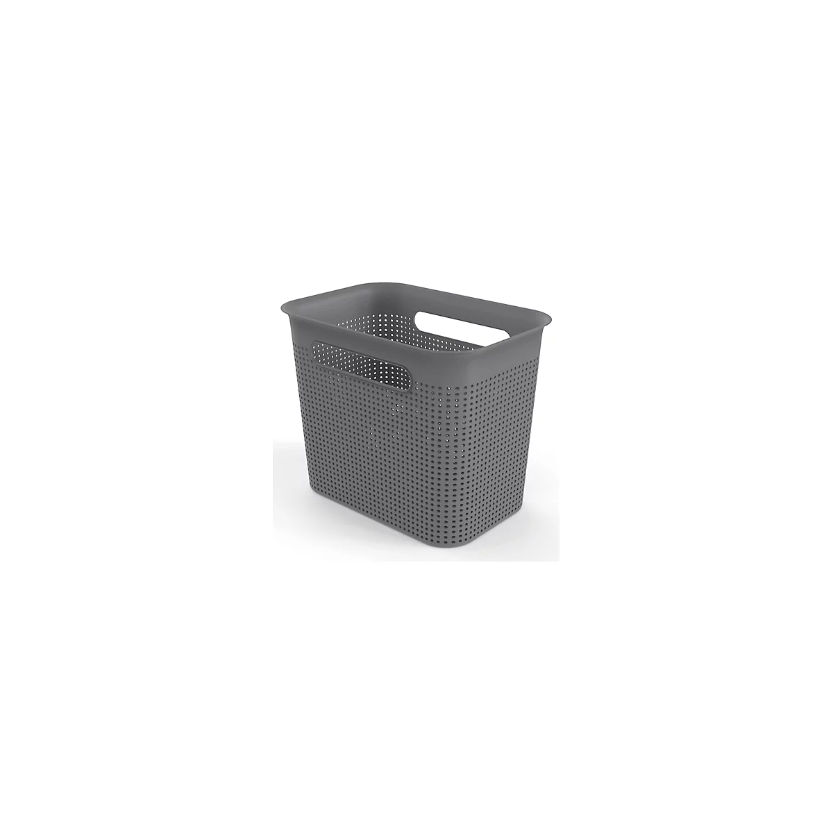 Boîte de rangement Rotho BRISEN, volume 7 l, structure perforée, haute &amp; étroite, empilable, sans couvercle, L 262 x l 180 x H 211 mm, PP recyclé, anthracite