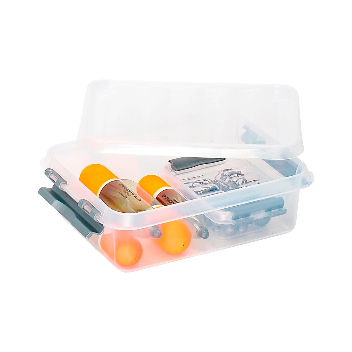 Boîte de rangement Sunware Q-line - couvercle - clips de fermeture - transparent - L 200 x l 150 x H 60 mm - 1 l