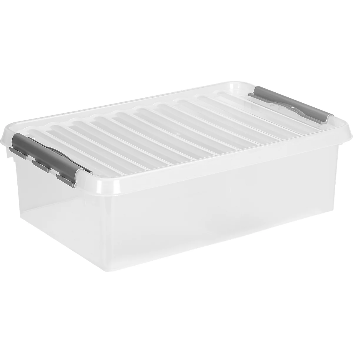 Boîte de rangement Sunware Q-line - couvercle - clips de fermeture - transparent - L 600 x l 400 x H 180 mm -32 l