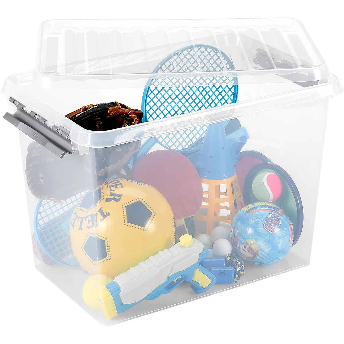 Boîte de rangement Sunware Q-line - couvercle - clips de fermeture - transparent - L 600 x l 400 x H 420 mm - 72 l